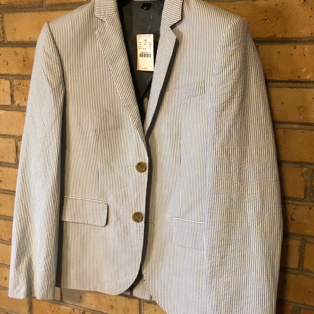 J.Crew by Crewcuts seersucker blazer Boys sz 12